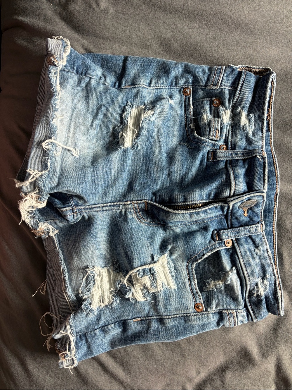 American Eagle Outfitters Distressed Light Blue Denim Cutoff Shorts